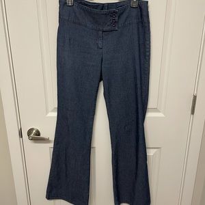 Ing pin stripe with flare leg jeans